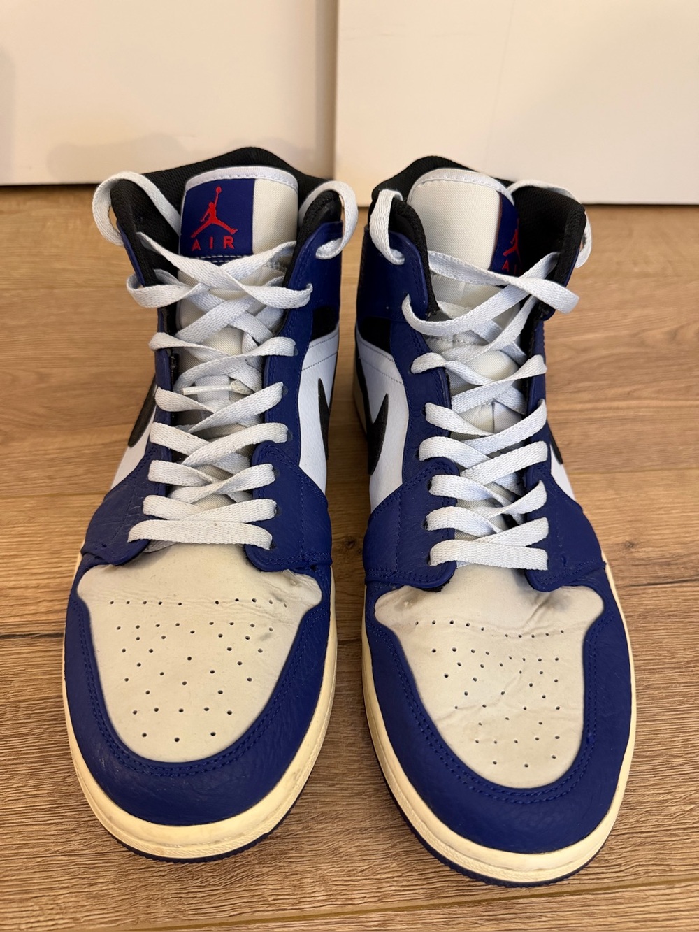 Jordan High-Top Sneakers in Blue/White/Black